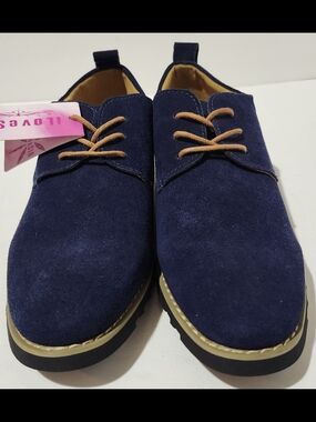 ILoveSIA Men's Navy Suede Lace-Up Dress Shoes Size 7